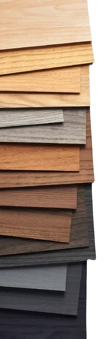 Multiple architectural film finish samples displayed together